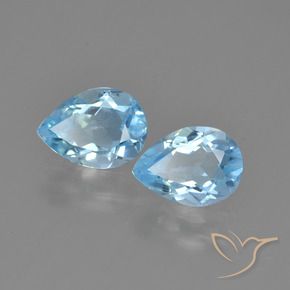 Pedras preciosas de Topázio Céu azul natural de 1.55 ct, Formato de pêra, VVS-VS