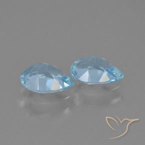 Pedras preciosas de Topázio Céu azul natural de 1.55 ct, Formato de pêra, VVS-VS