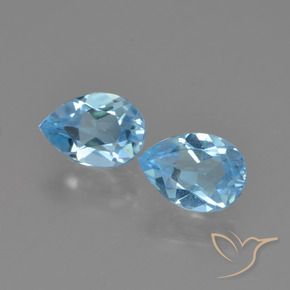 Pedras preciosas de Topázio Céu azul natural de 1.52 ct, Formato de pêra, VVS-VS