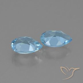 Pedras preciosas de Topázio Céu azul natural de 1.52 ct, Formato de pêra, VVS-VS