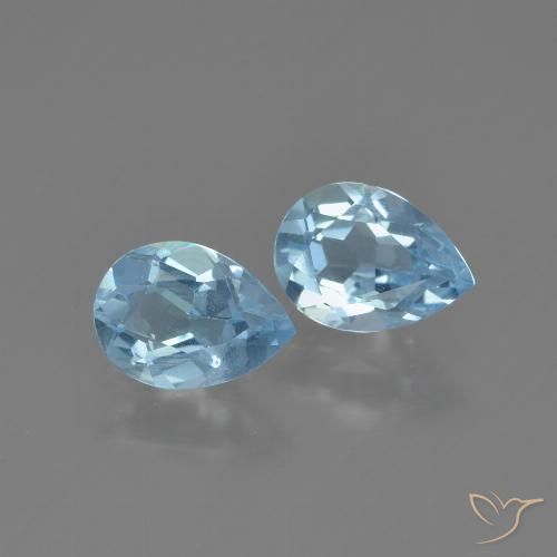 1.46ctw Natural Céu azul Topázio, Formato de pêra, VVS-VS