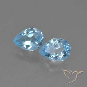 Pedras preciosas de Topázio Céu azul natural de 1.46 ct, Formato de pêra, VVS-VS