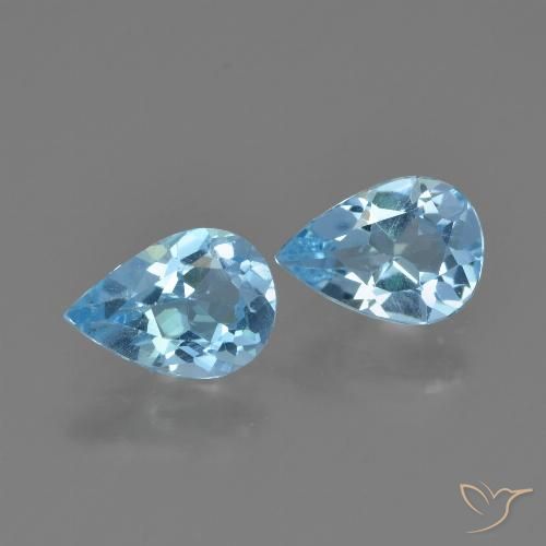 1.49ctw Natural Céu azul Topázio, Formato de pêra, VVS-VS