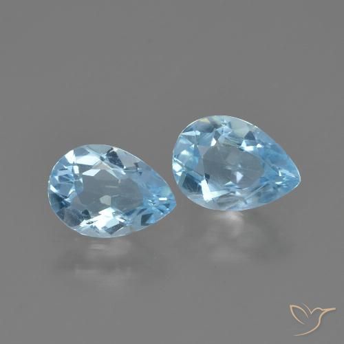 1.62ctw Natural Céu azul Topázio, Formato de pêra, VVS