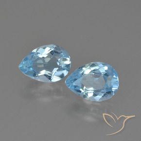 Pedras preciosas de Topázio Céu azul natural de 1.62 ct, Formato de pêra, VVS