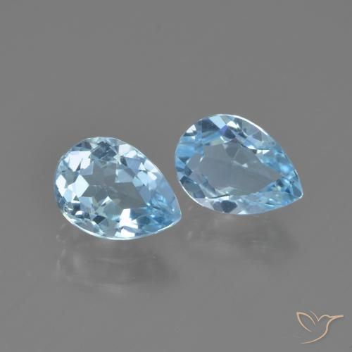 1.85ctw Natural Céu azul Topázio, Formato de pêra, VVS