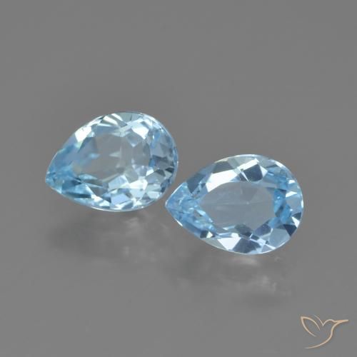 Pedras preciosas de Topázio Céu azul natural de 1.85 ct, Formato de pêra, VVS