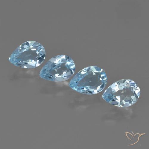 3.24ctw Natural Céu azul Topázio, Formato de pêra, VVS-VS