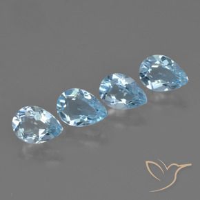 Pedras preciosas de Topázio Céu azul natural de 3.24 ct, Formato de pêra, VVS-VS