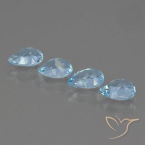 Pedras preciosas de Topázio Céu azul natural de 3.24 ct, Formato de pêra, VVS-VS