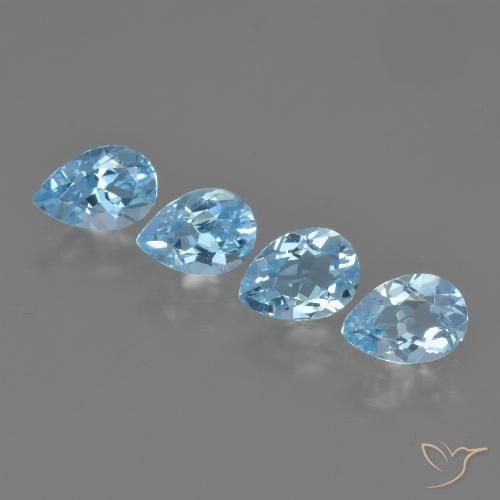 3.09ctw Natural Azul Suíço Topázio, Formato de pêra, VVS-VS