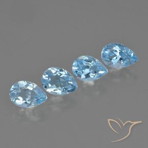 Pedras preciosas de Topázio Azul Suíço natural de 3.09 ct, Formato de pêra, VVS-VS