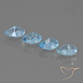 Pedras preciosas de Topázio Azul Suíço natural de 3.09 ct, Formato de pêra, VVS-VS