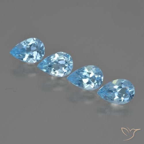 2.89ctw Natural Céu azul Topázio, Formato de pêra, VVS