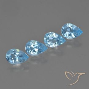 Pedras preciosas de Topázio Céu azul natural de 2.89 ct, Formato de pêra, VVS