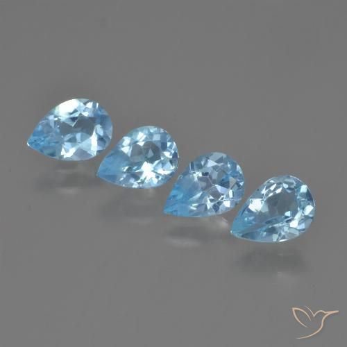 2.85ctw Natural Céu azul Topázio, Formato de pêra, VVS