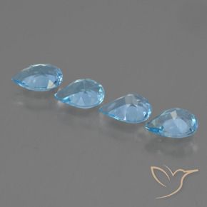 Pedras preciosas de Topázio Céu azul natural de 2.85 ct, Formato de pêra, VVS