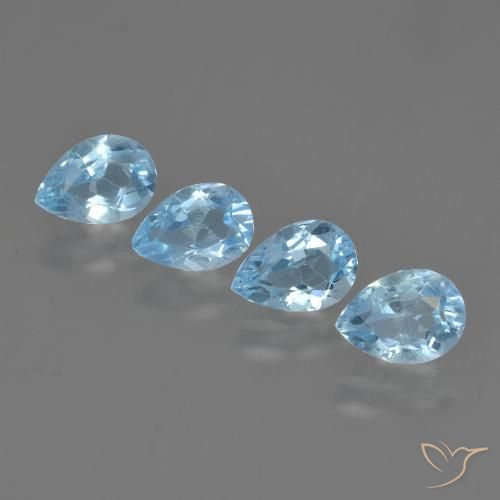 3.30ctw Natural Céu azul Topázio, Formato de pêra, VVS-VS