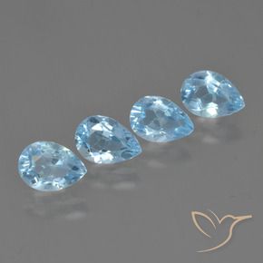 Pedras preciosas de Topázio Céu azul natural de 3.30 ct, Formato de pêra, VVS-VS