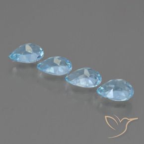 Pedras preciosas de Topázio Céu azul natural de 3.30 ct, Formato de pêra, VVS-VS