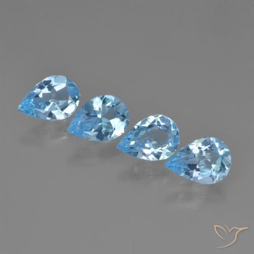 2.71ctw Natural Céu azul Topázio, Formato de pêra, VVS