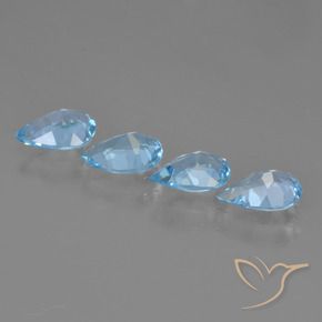 Pedras preciosas de Topázio Céu azul natural de 2.71 ct, Formato de pêra, VVS