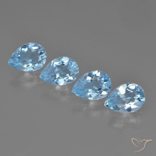 3.11ctw Natural Céu azul Topázio, Formato de pêra, VVS