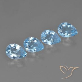 Pedras preciosas de Topázio Céu azul natural de 3.11 ct, Formato de pêra, VVS