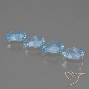 Pedras preciosas de Topázio Céu azul natural de 3.11 ct, Formato de pêra, VVS
