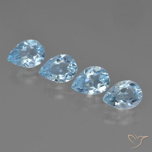 3.32ctw Natural Céu azul Topázio, Formato de pêra, VVS