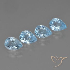 Pedras preciosas de Topázio Céu azul natural de 3.32 ct, Formato de pêra, VVS