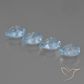 Pedras preciosas de Topázio Céu azul natural de 3.32 ct, Formato de pêra, VVS