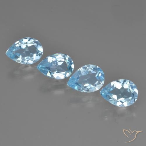 3.18ctw Natural Céu azul Topázio, Formato de pêra, VVS-VS