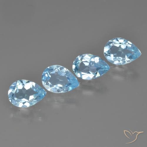 Pedras preciosas de Topázio Céu azul natural de 3.18 ct, Formato de pêra, VVS-VS