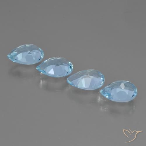 Pedras preciosas de Topázio Céu azul natural de 3.18 ct, Formato de pêra, VVS-VS