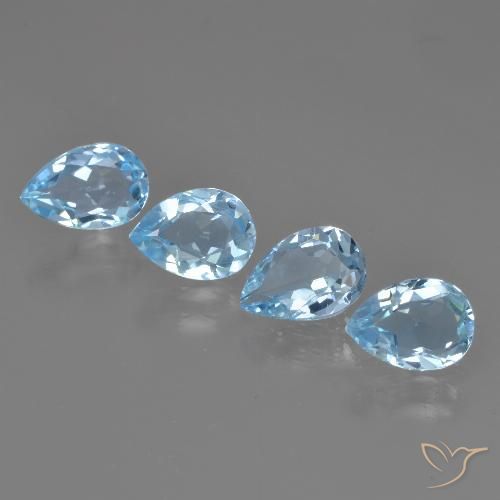 Pedras preciosas de Topázio Céu azul natural de 3.14 ct, Formato de pêra, VVS