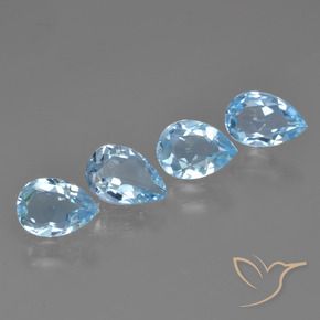 Pedras preciosas de Topázio Céu azul natural de 3.14 ct, Formato de pêra, VVS