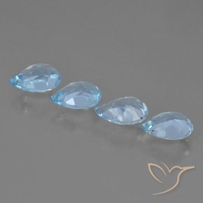 Pedras preciosas de Topázio Céu azul natural de 3.14 ct, Formato de pêra, VVS