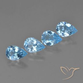 Pedras preciosas de Topázio Céu azul natural de 2.75 ct, Formato de pêra, VVS