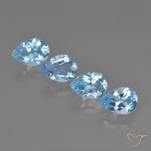3.33ctw Natural Céu azul Topázio, Formato de pêra, VVS