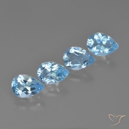 Pedras preciosas de Topázio Céu azul natural de 3.33 ct, Formato de pêra, VVS