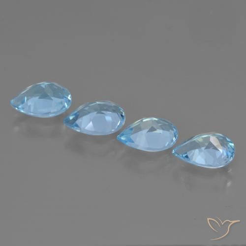 Pedras preciosas de Topázio Céu azul natural de 3.33 ct, Formato de pêra, VVS