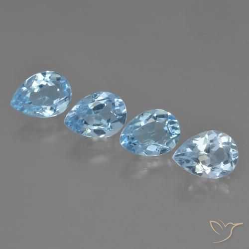 3.39ctw Natural Céu azul Topázio, Formato de pêra, VVS-VS