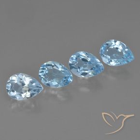 Pedras preciosas de Topázio Céu azul natural de 3.39 ct, Formato de pêra, VVS-VS