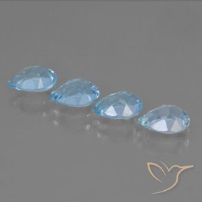 Pedras preciosas de Topázio Céu azul natural de 3.39 ct, Formato de pêra, VVS-VS