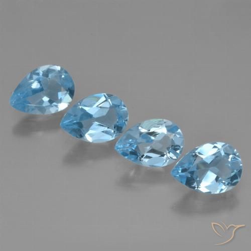 2.93ctw Natural Azul Suíço Topázio, Formato de pêra, VVS-VS