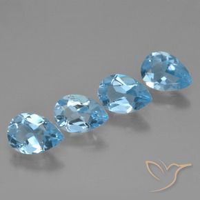 Pedras preciosas de Topázio Azul Suíço natural de 2.93 ct, Formato de pêra, VVS-VS