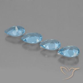 Pedras preciosas de Topázio Azul Suíço natural de 2.93 ct, Formato de pêra, VVS-VS