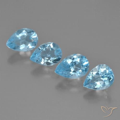 3.30ctw Natural Céu azul Topázio, Formato de pêra, VVS-VS