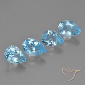 Pedras preciosas de Topázio Céu azul natural de 3.30 ct, Formato de pêra, VVS-VS